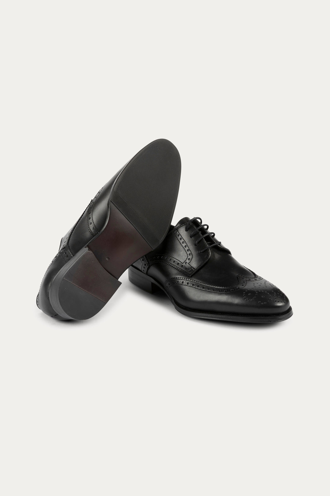 Brogue Leather Dress Shoes in Black