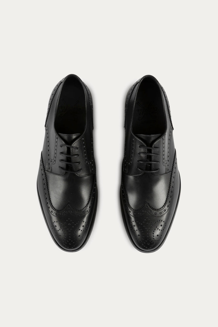 Brogue Leather Dress Shoes in Black