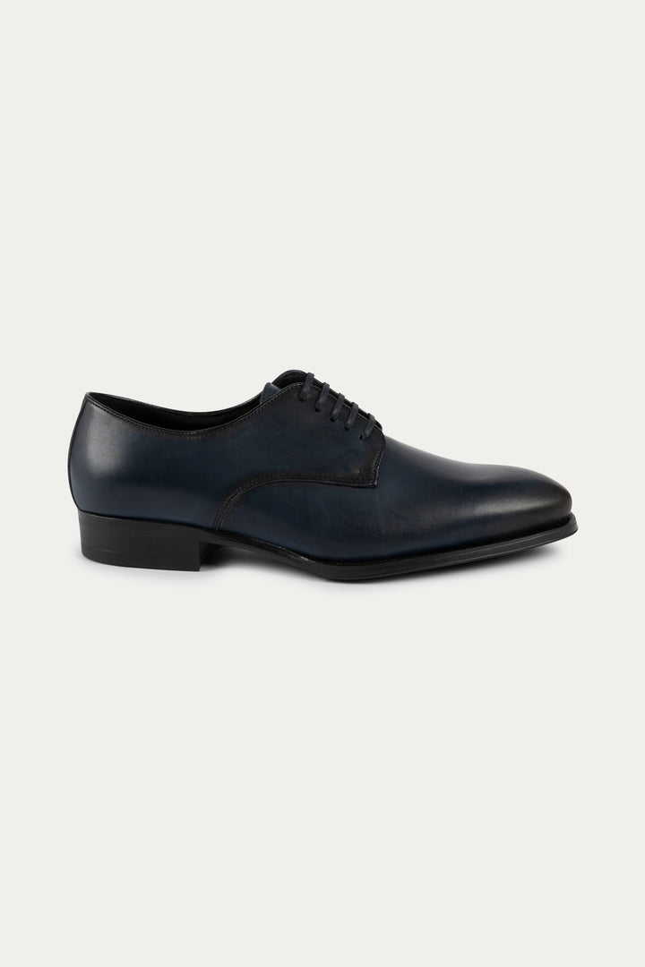 Derby Leather Dress Shoes in Navy