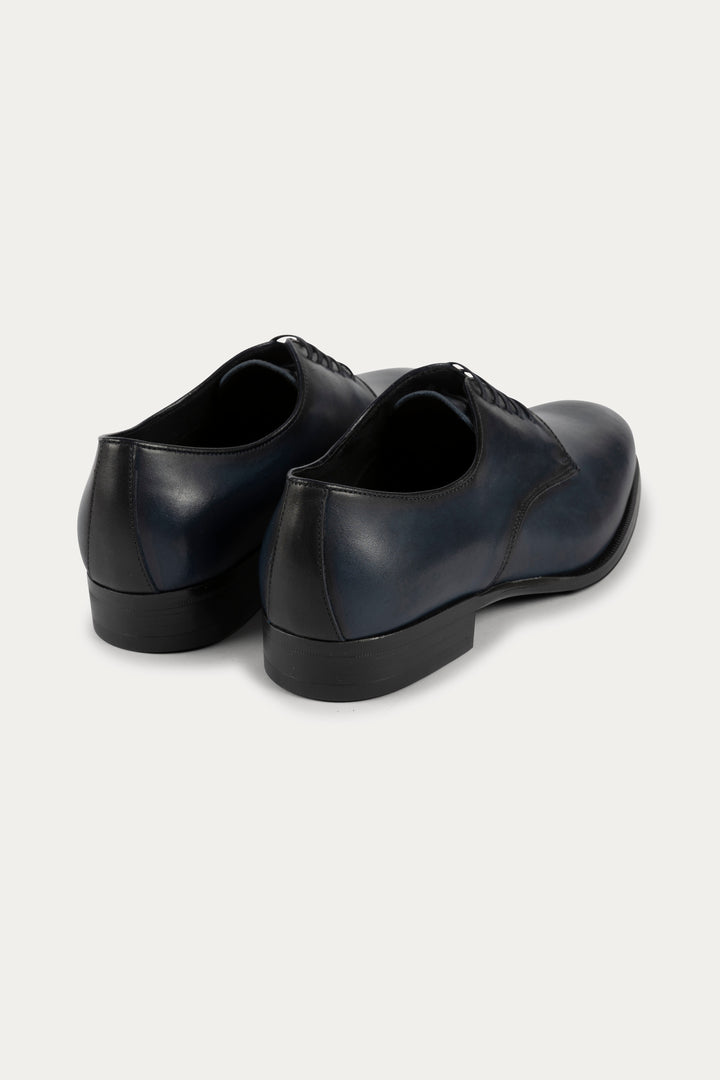 Derby Leather Dress Shoes in Navy