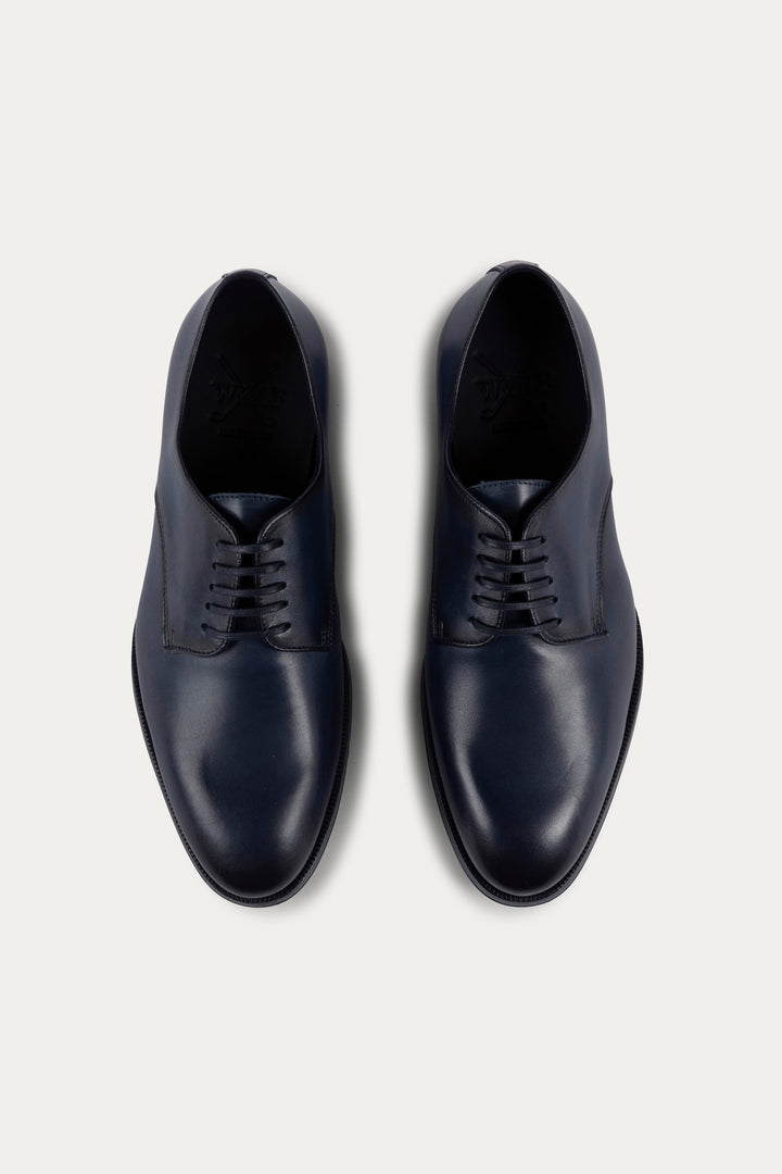 Derby Leather Dress Shoes in Navy