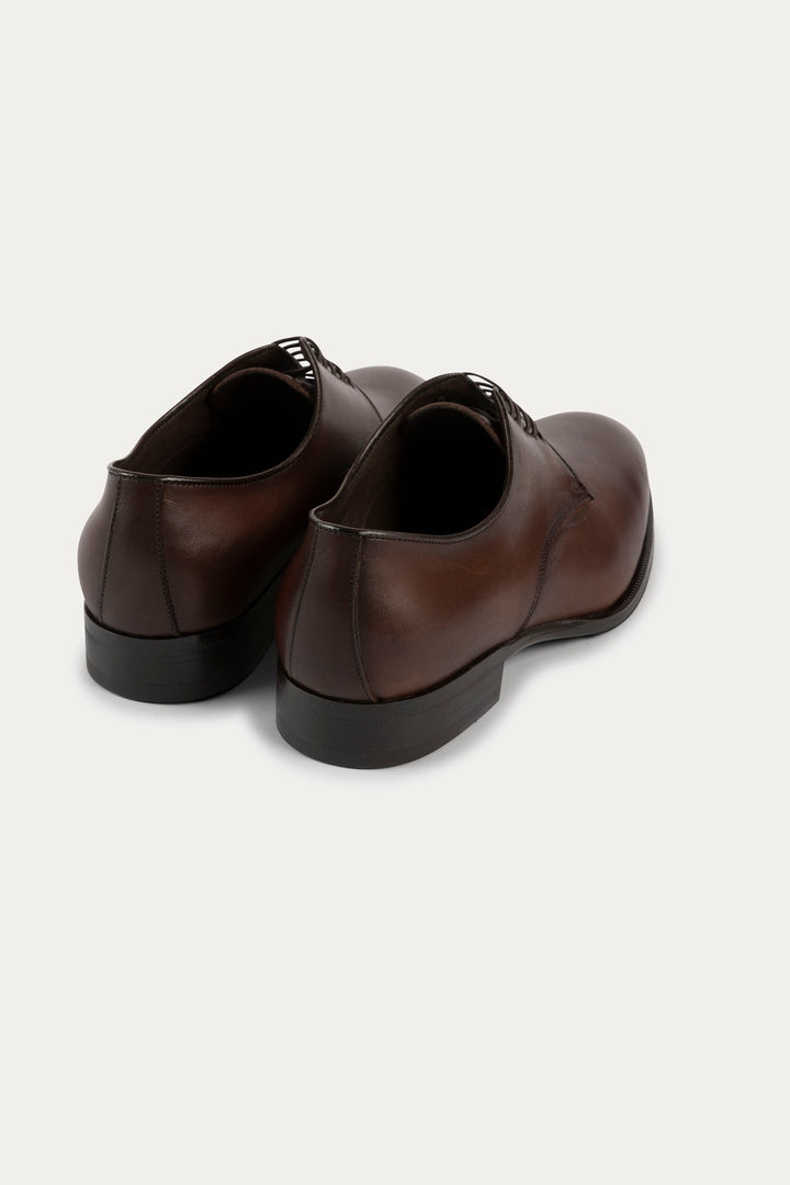 Derby Leather Dress Shoes in Dark Brown