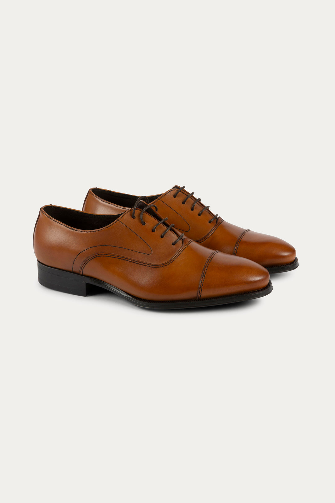 Oxford Leather Dress Shoes in Light Brown