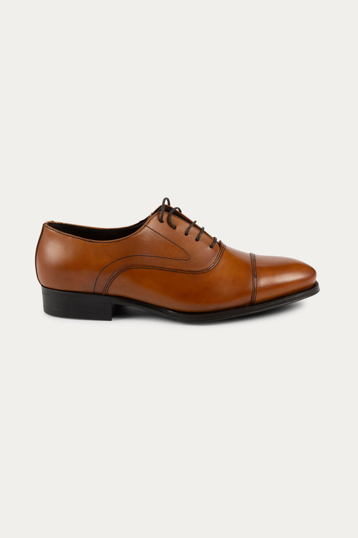 Oxford Leather Dress Shoes in Light Brown