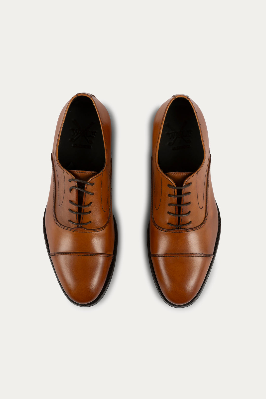 Oxford Leather Dress Shoes in Light Brown