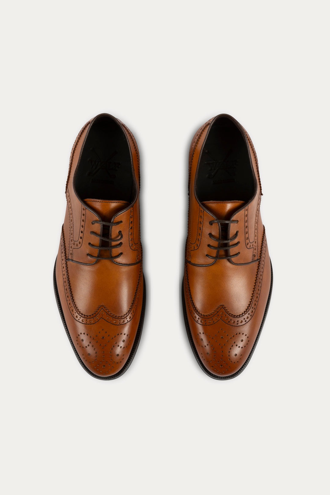 Brogue Leather Dress Shoes in Light Brown