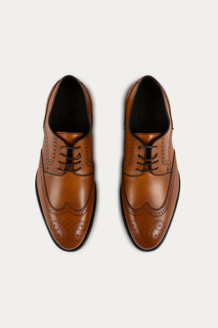 Brogue Leather Dress Shoes in Light Brown
