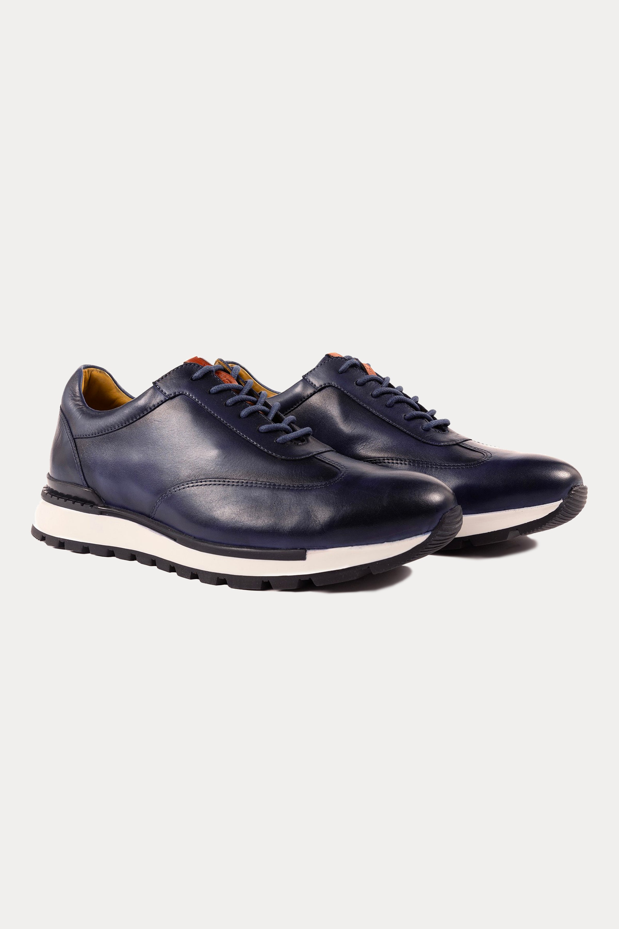 Westminster Leather Smart Trainers in Navy