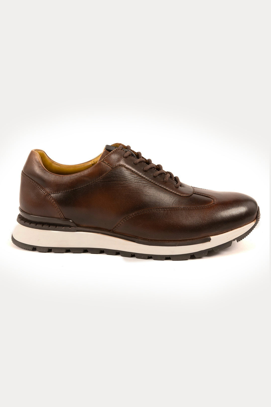 Westminster Leather Smart Trainers in Dark Brown