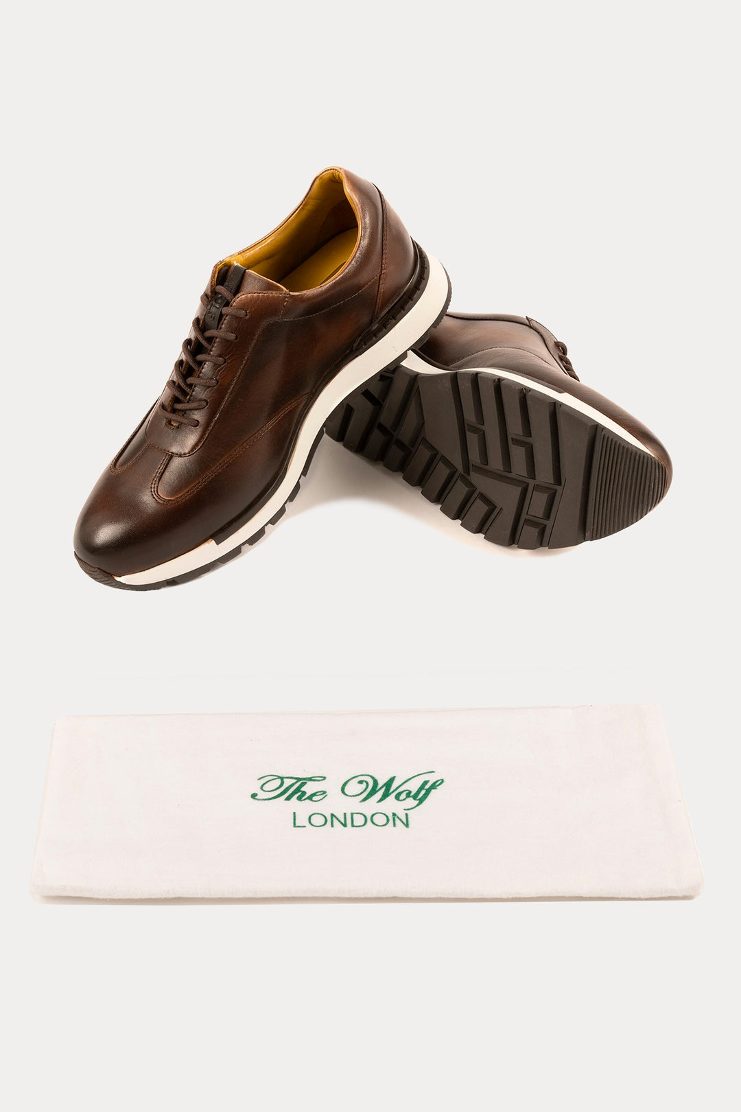 Westminster Leather Smart Trainers in Dark Brown