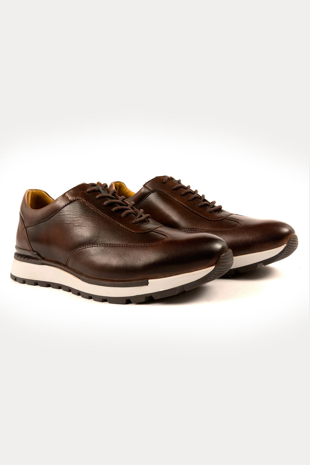 Westminster Leather Smart Trainers in Dark Brown