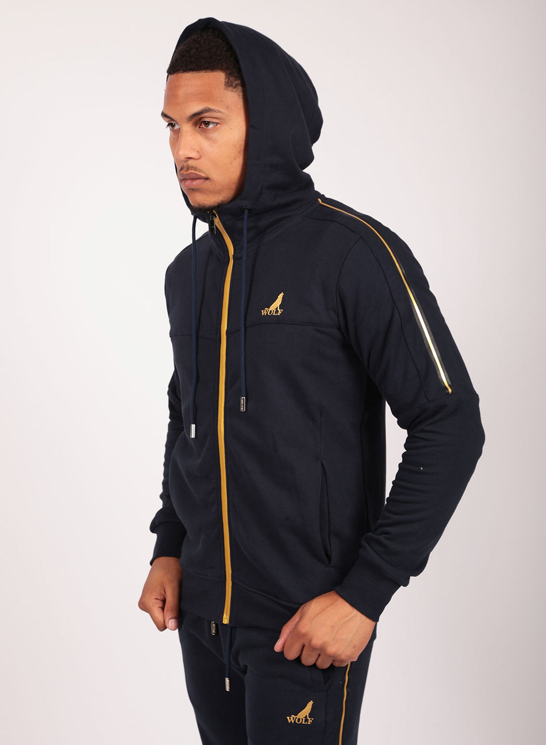 Golden Tracksuit Set in Navy