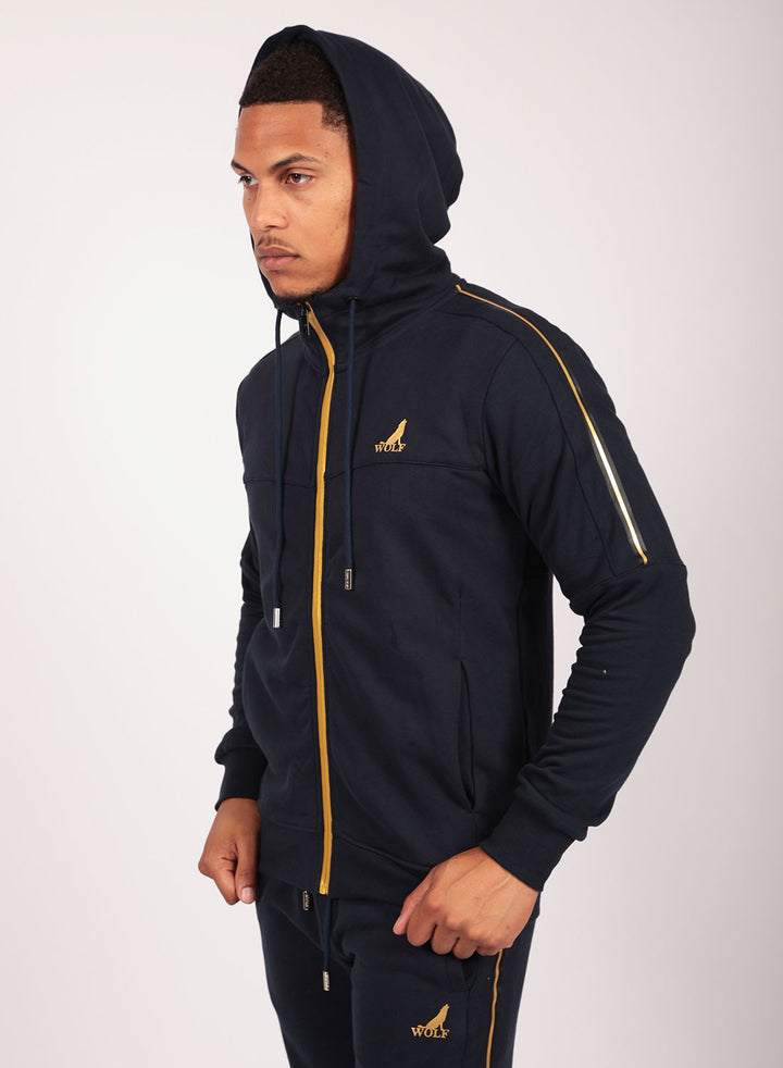 Golden Tracksuit Set in Navy
