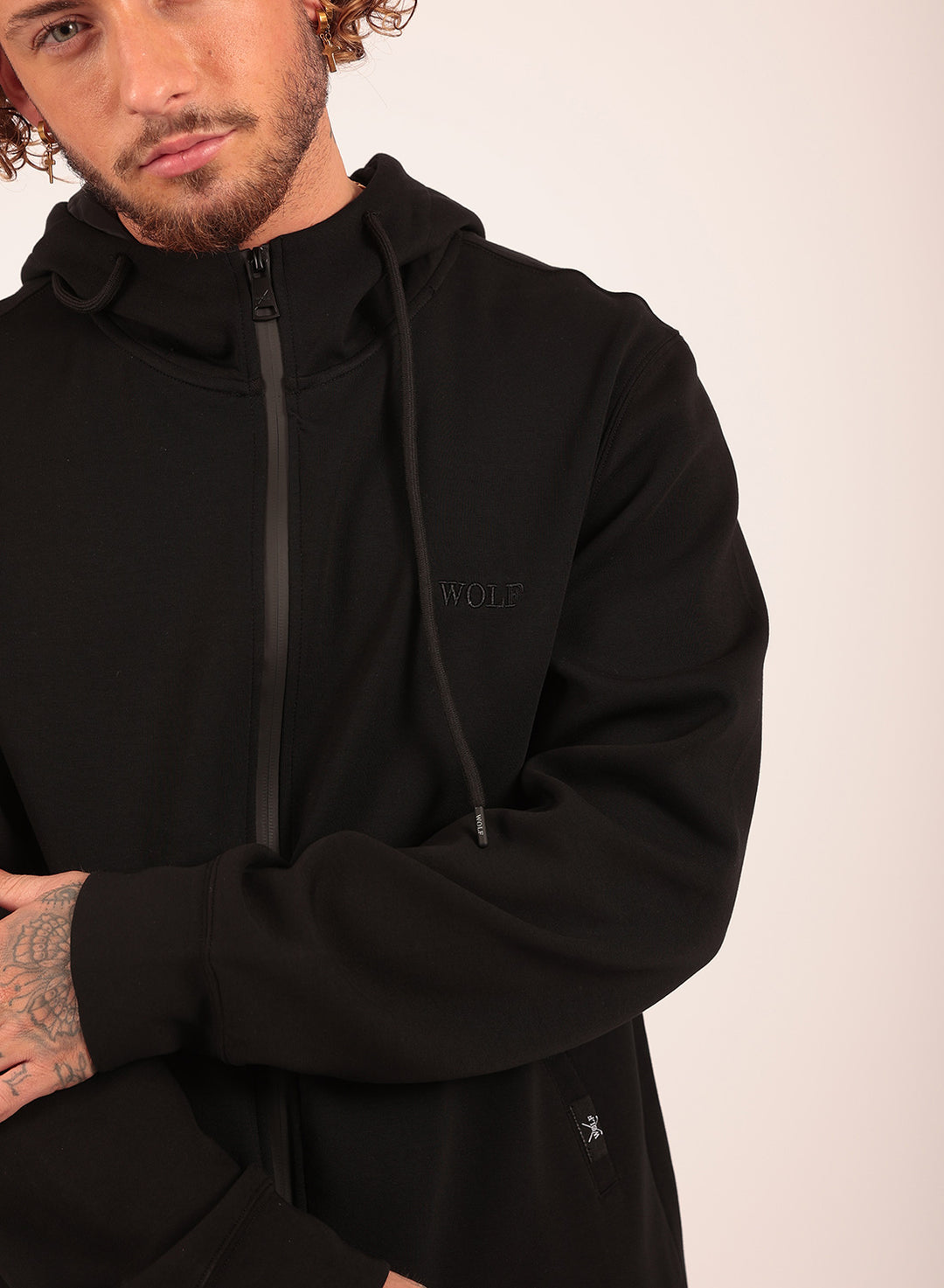 Tech Performance Tracksuit Set in Black