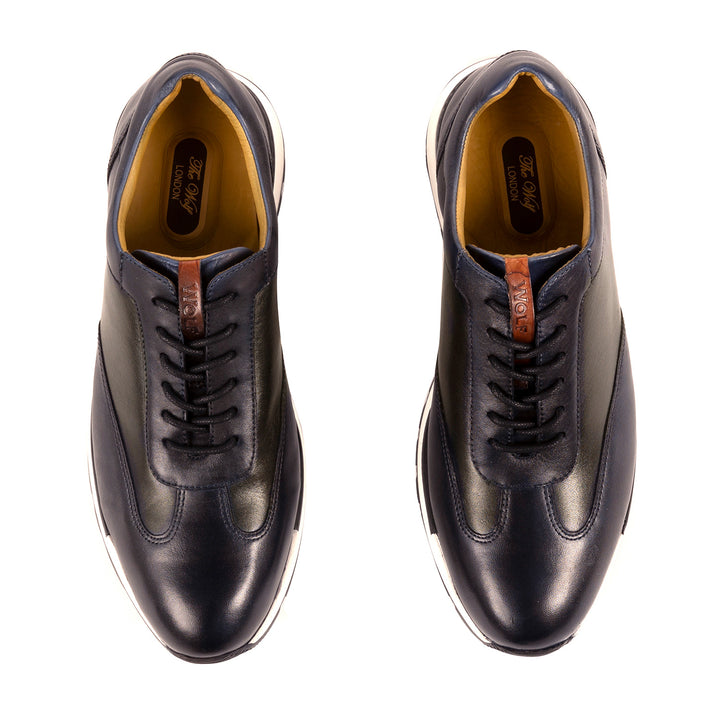 Westminster Leather Smart Trainers in Black