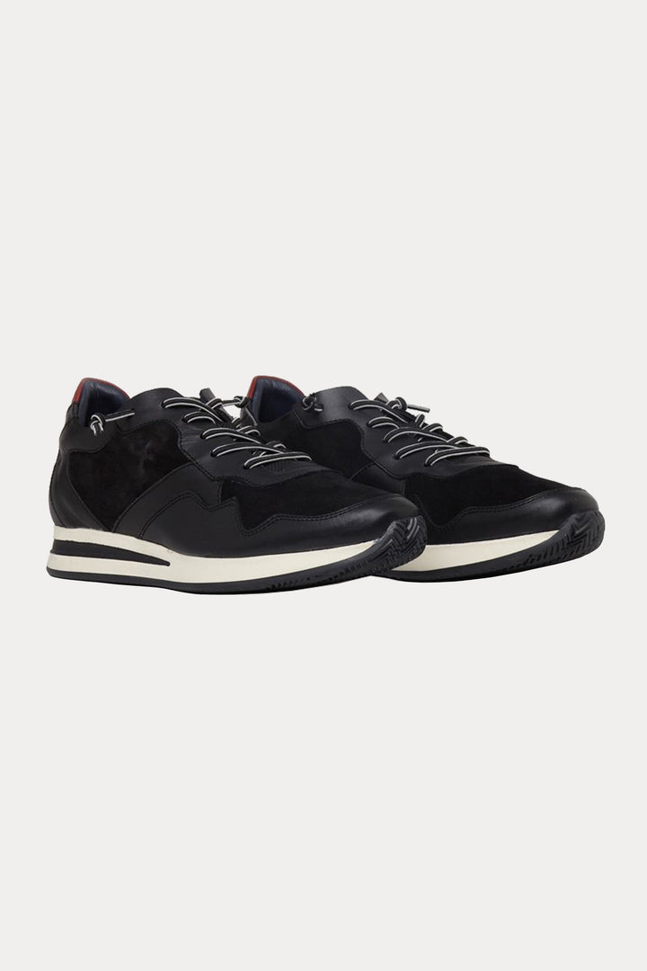 Bond Street Leather Trainers in Black