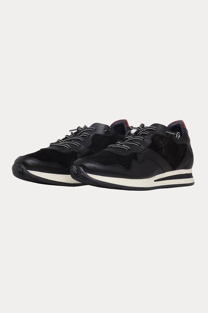 Bond Street Leather Trainers in Black