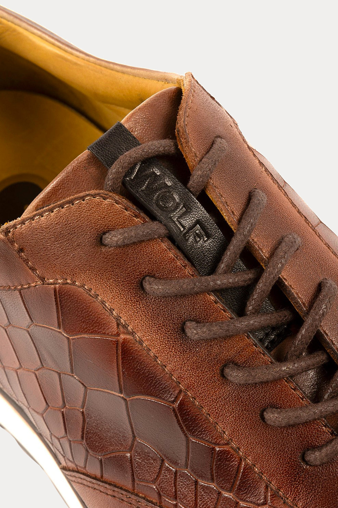 Hoxton Leather Smart Trainers in Brown