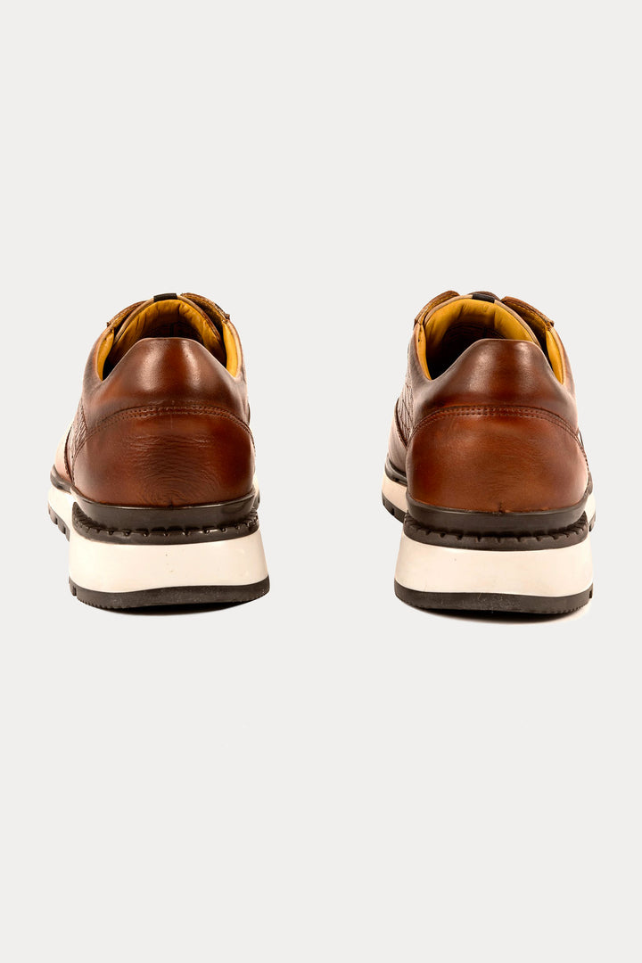 Hoxton Leather Smart Trainers in Brown