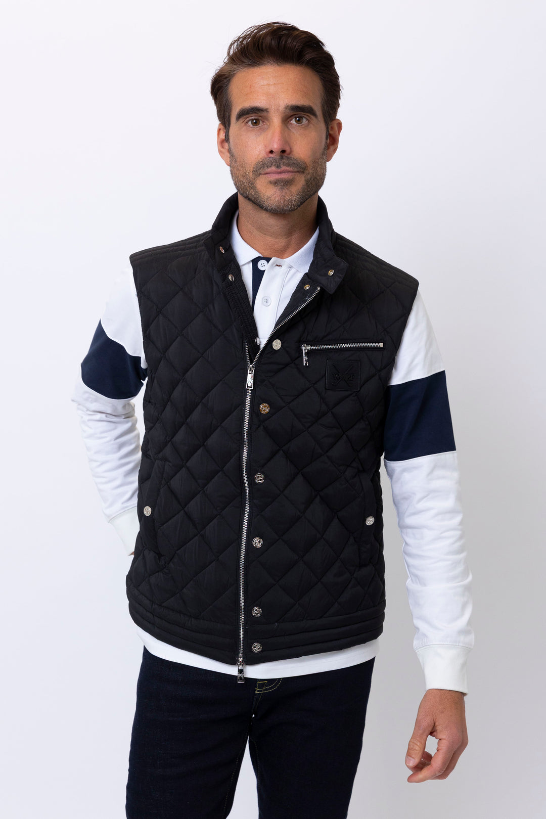 Men's Canary Wharf Gilet in Black The Wolf London