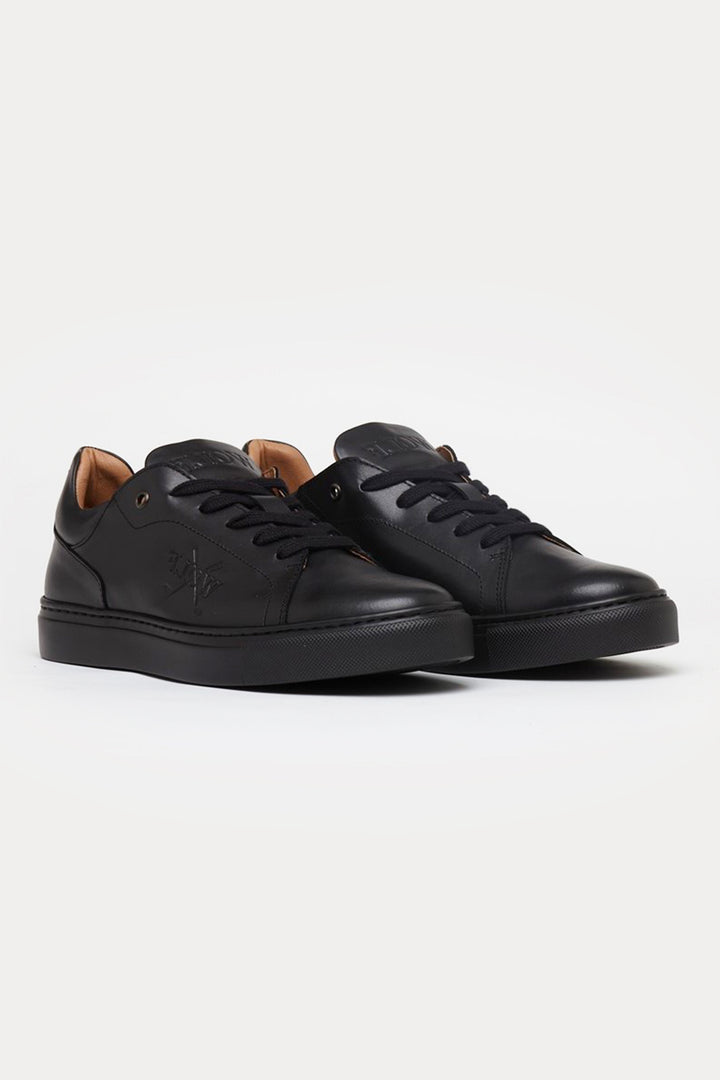 Pimlico Leather Smart Trainers in Black