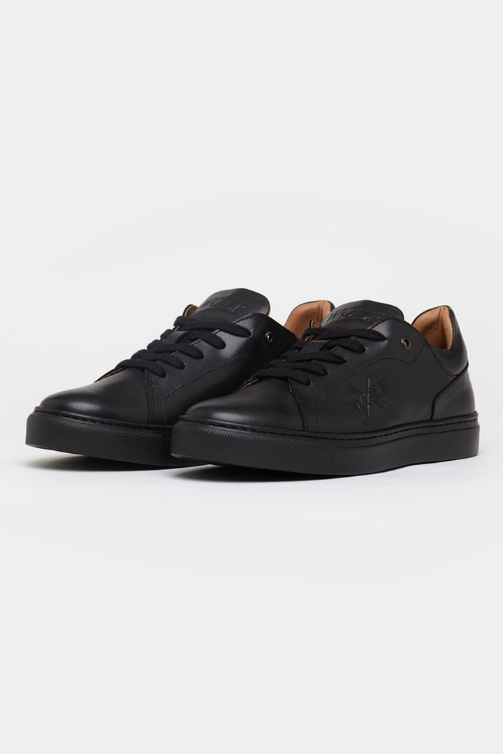 Pimlico Leather Smart Trainers in Black