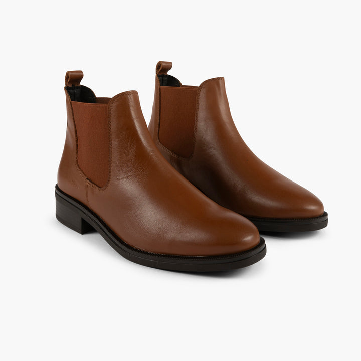 Chelsea Leather Boots in Brown