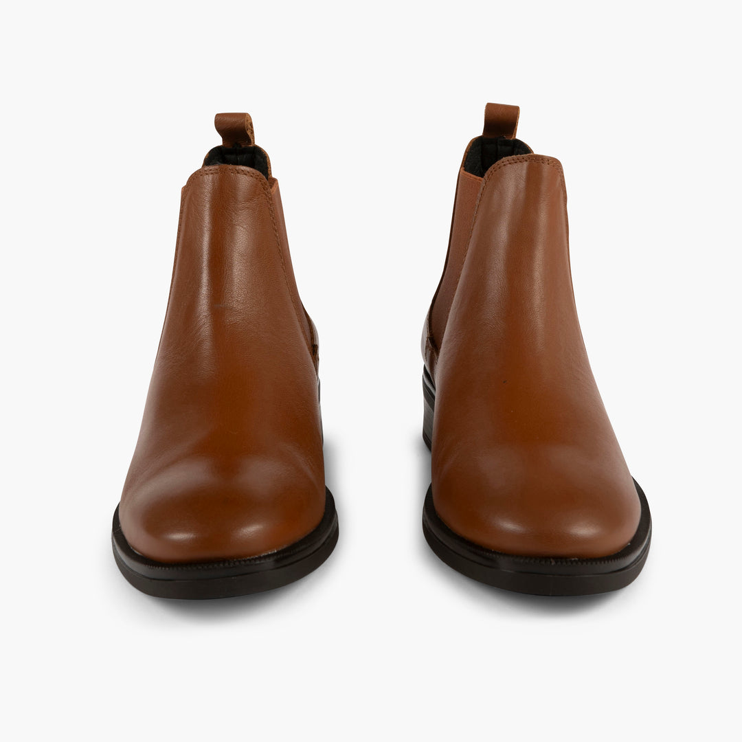 Chelsea Leather Boots in Brown