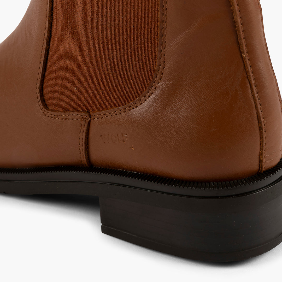 Chelsea Leather Boots in Brown