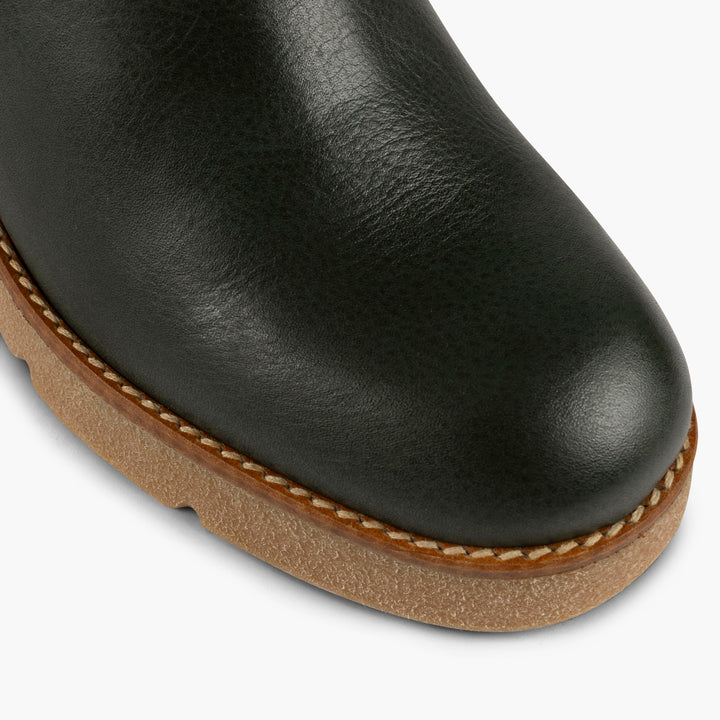 Manhattan Leather Boots in Midnight Black