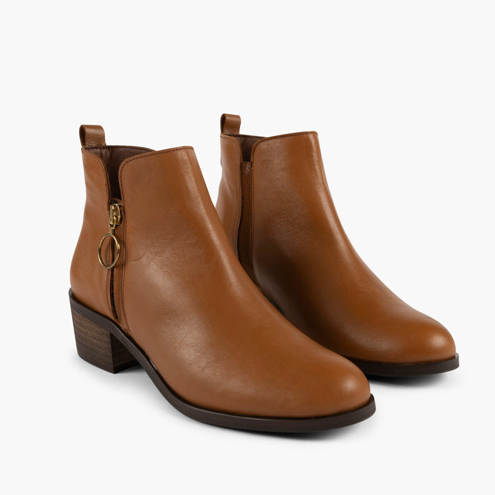 Park Avenue Leather Boots in Light Brown