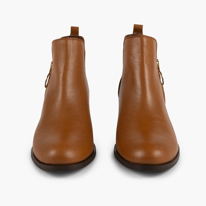 Park Avenue Leather Boots in Light Brown