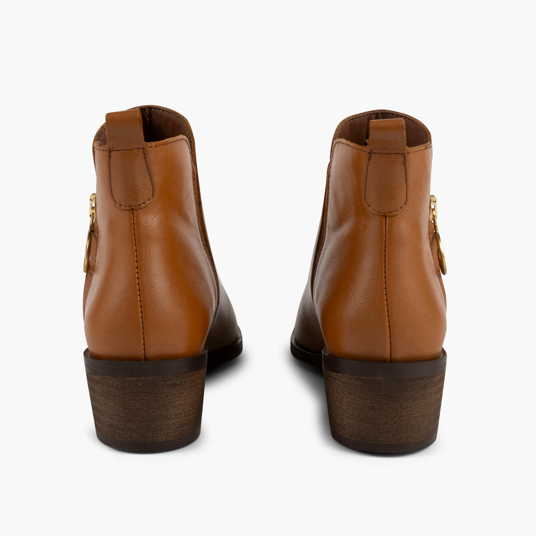 Park Avenue Leather Boots in Light Brown