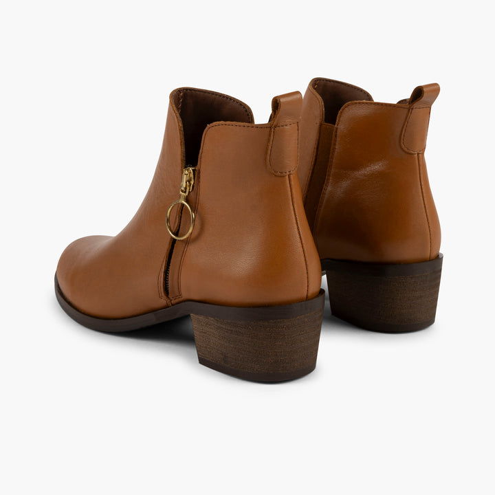 Park Avenue Leather Boots in Light Brown