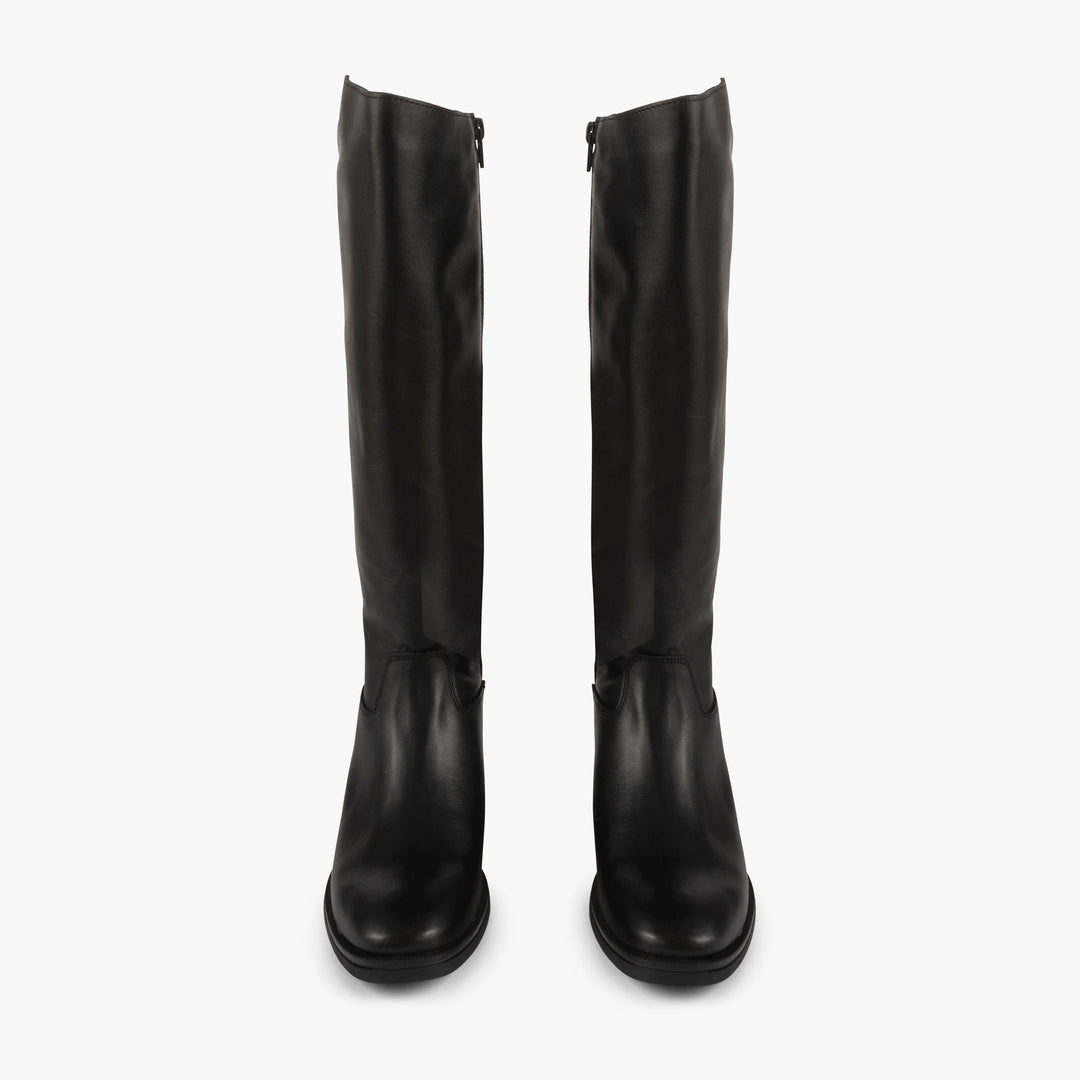 Greenwich Leather High Boots in Black