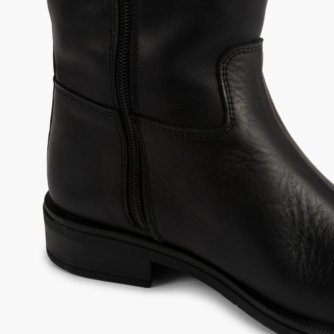 Greenwich Leather High Boots in Black