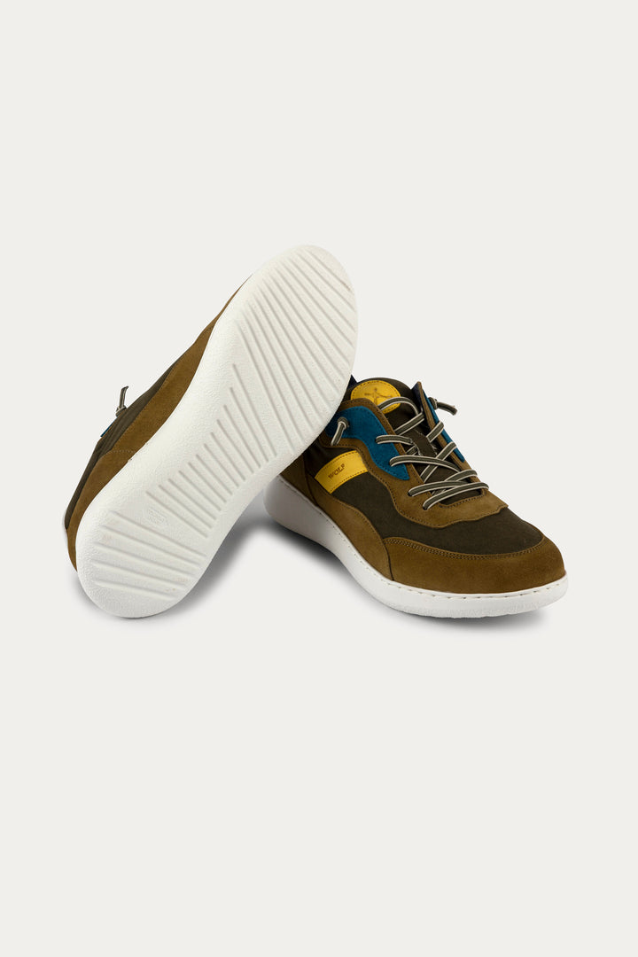 Notting Leather Trainers in Dark Green