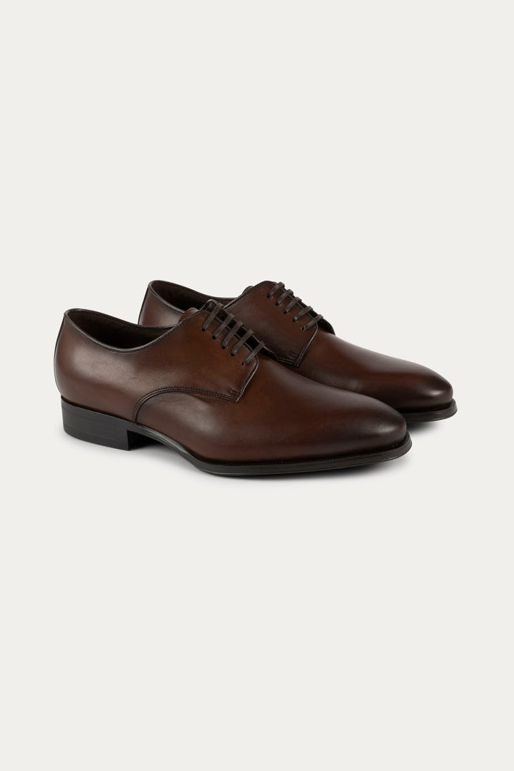 Derby Leather Dress Shoes in Dark Brown