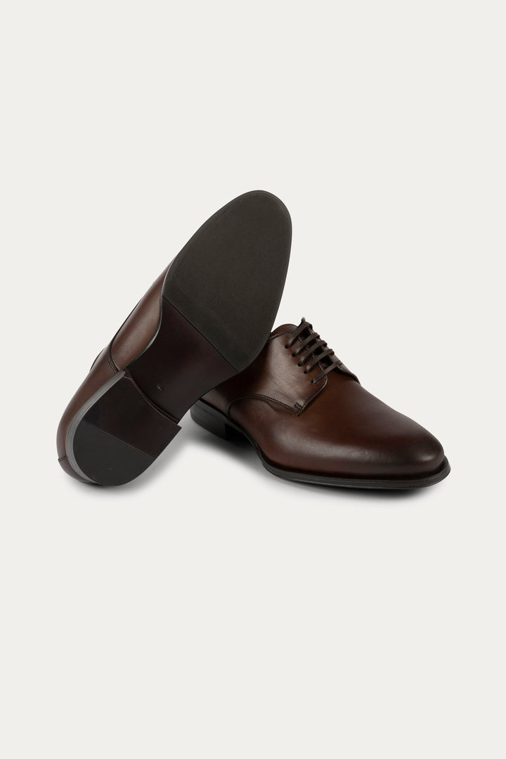 Derby Leather Dress Shoes in Dark Brown