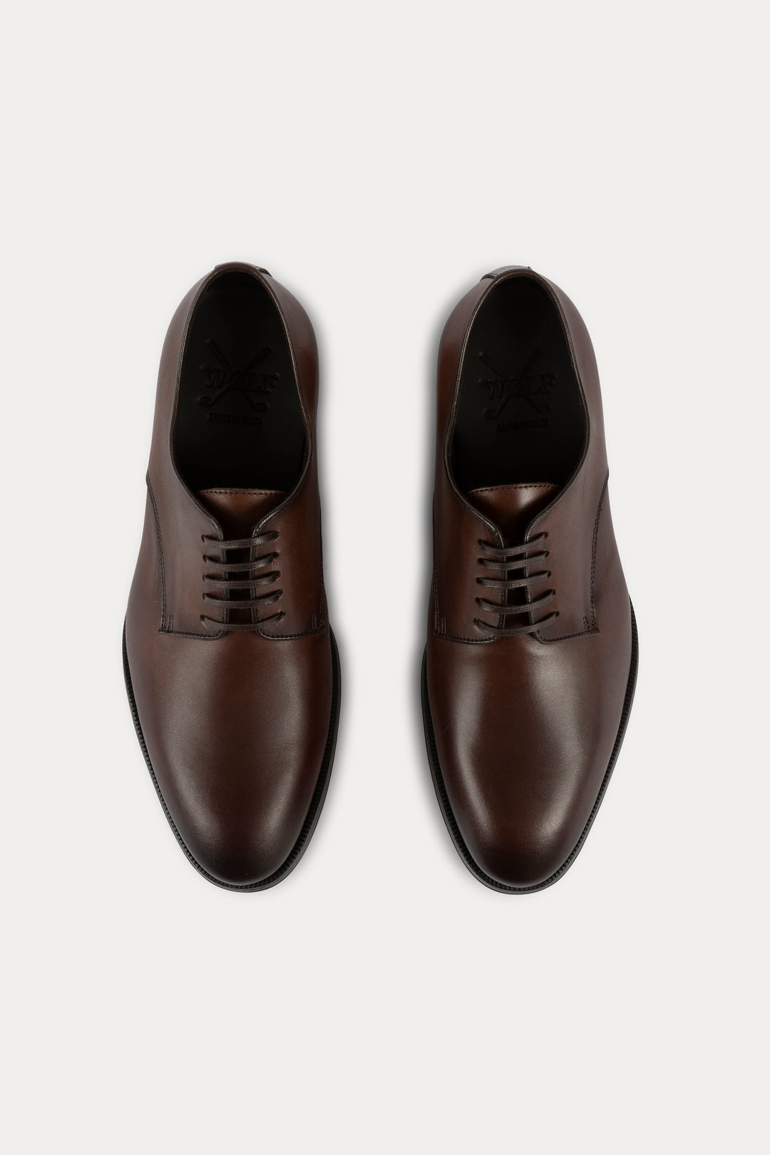 Derby Leather Dress Shoes in Dark Brown