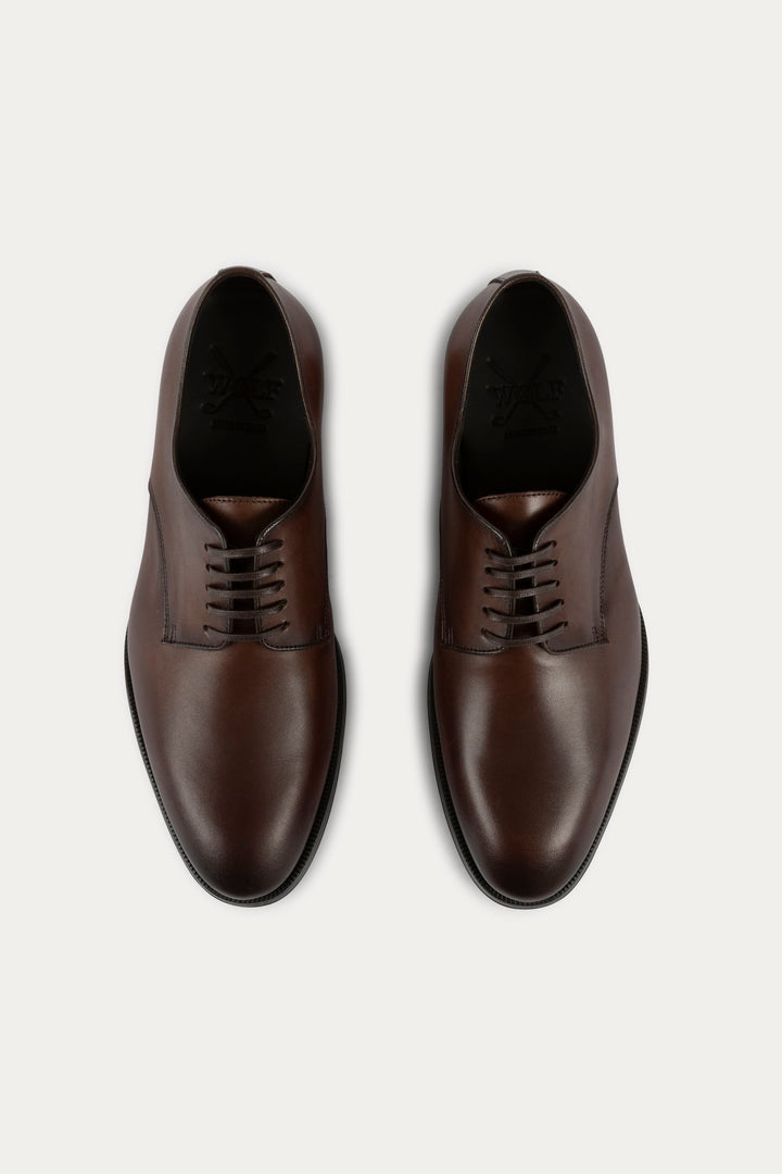 Derby Leather Dress Shoes in Dark Brown