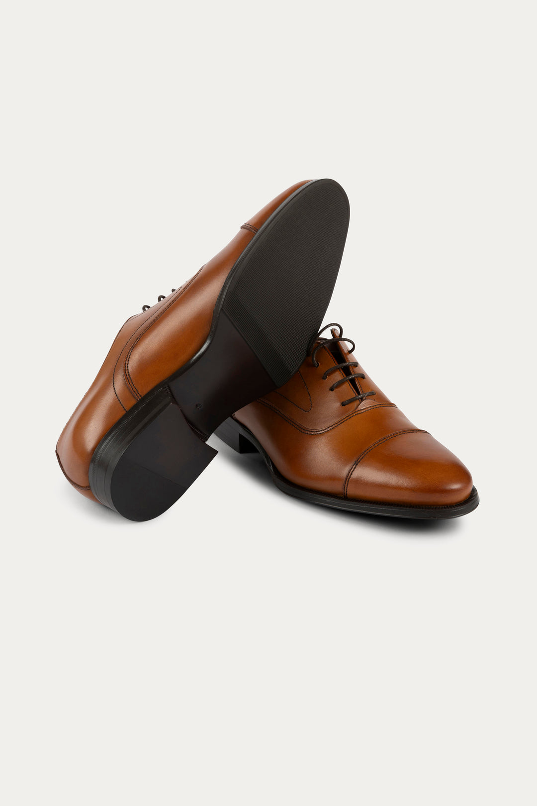 Oxford Leather Dress Shoes in Light Brown