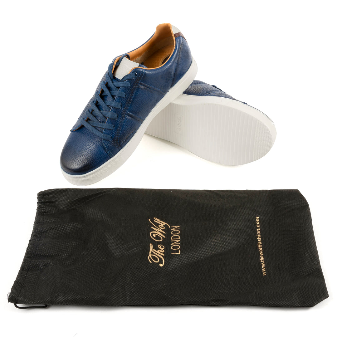 Battersea Park Leather Trainers in Blue