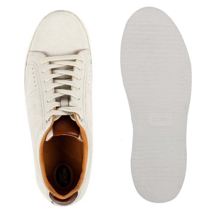 Battersea Park Leather Trainers in Off White