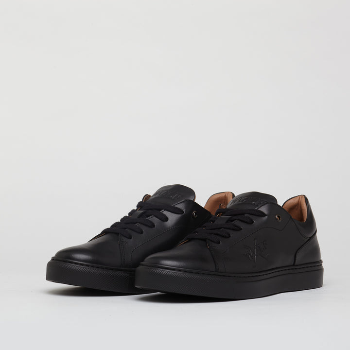 Pimlico Leather Smart Trainers in Black