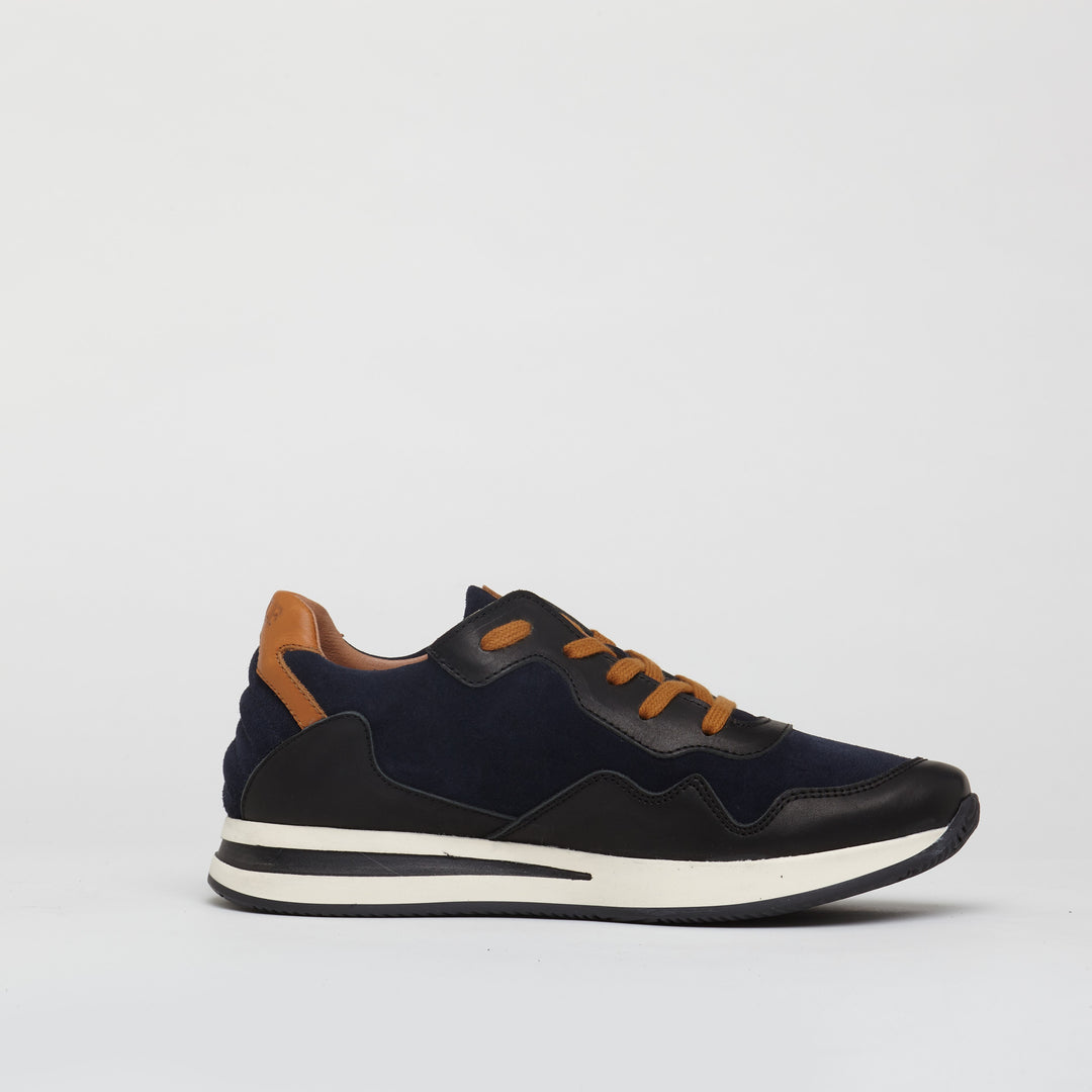 Oxford Leather Trainers in Navy