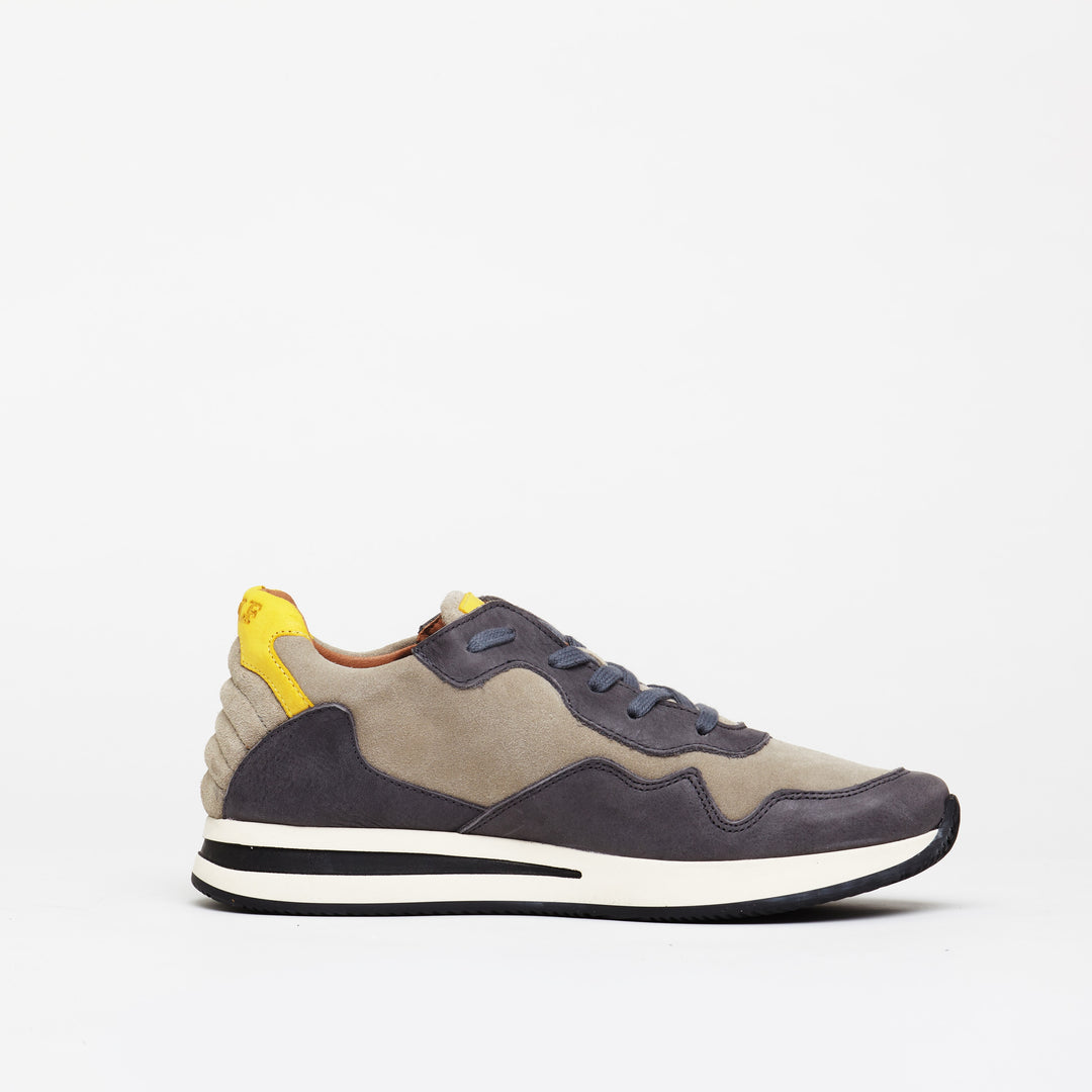 Oxford Leather Trainers in Beige/Grey