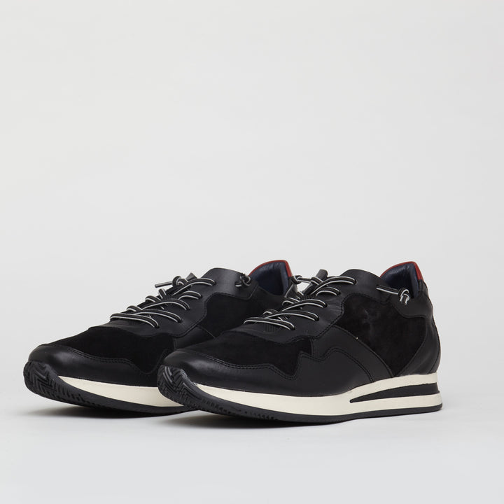 Bond Street Leather Trainers in Black
