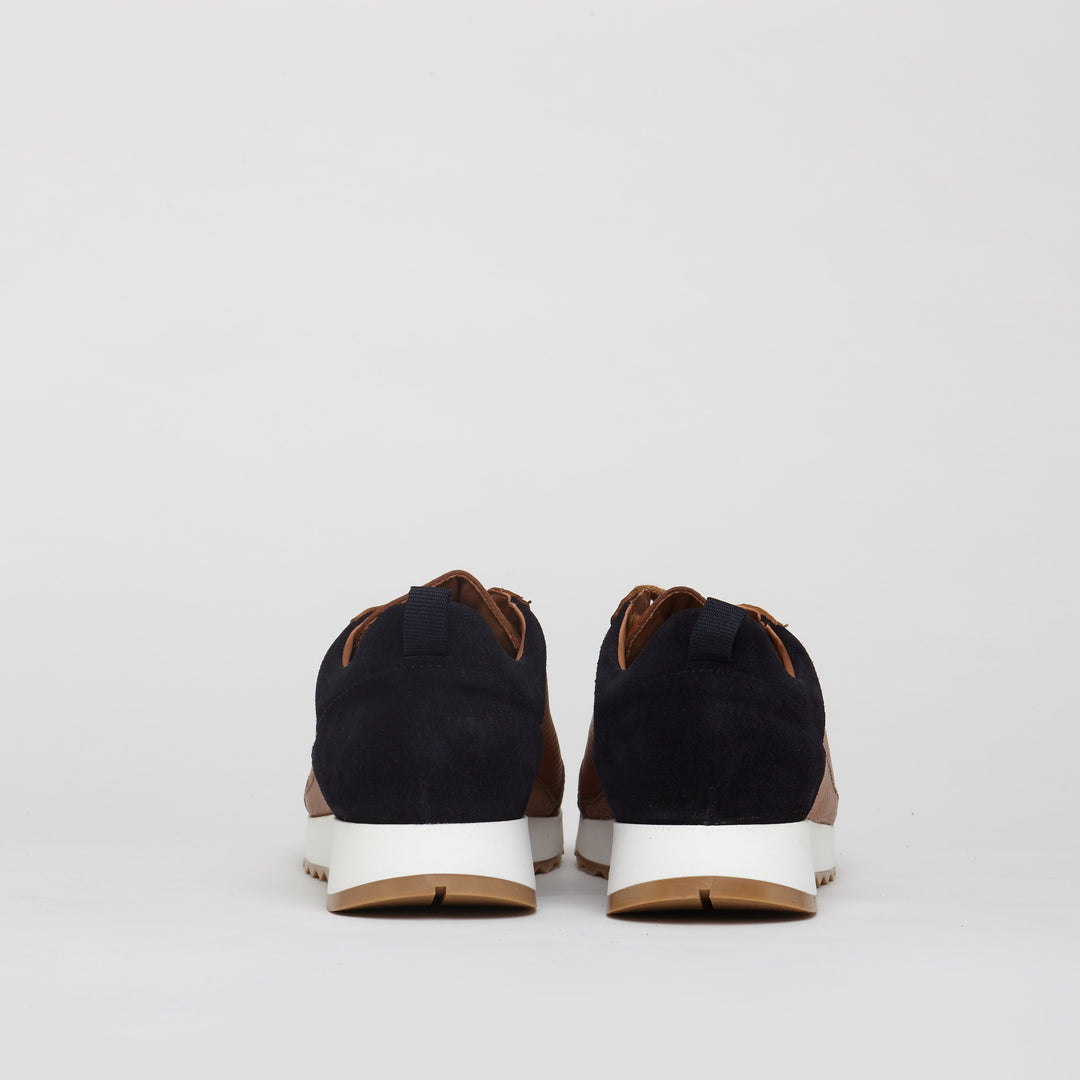 King’s Cross Leather Trainers in Tan/Black